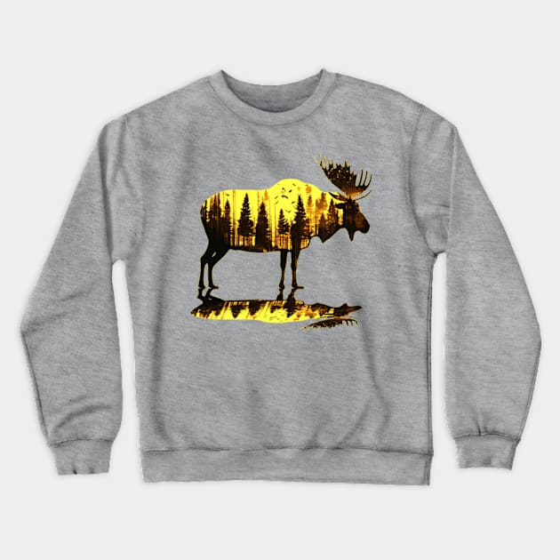 Moose Crewneck Sweatshirt by Worldengine